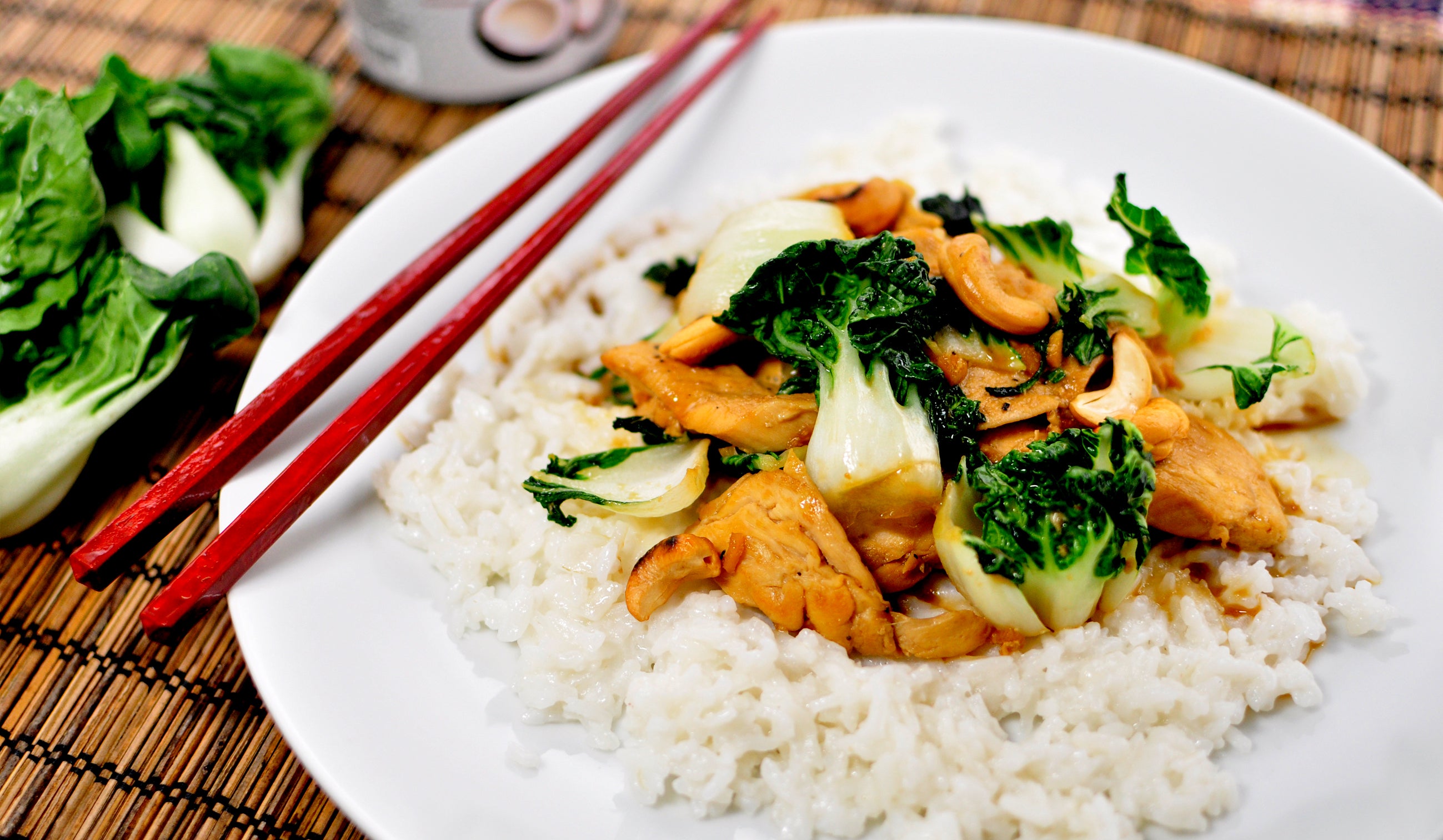 Recette - Poulet teriyaki, riz à la noix de coco et légumes sautés