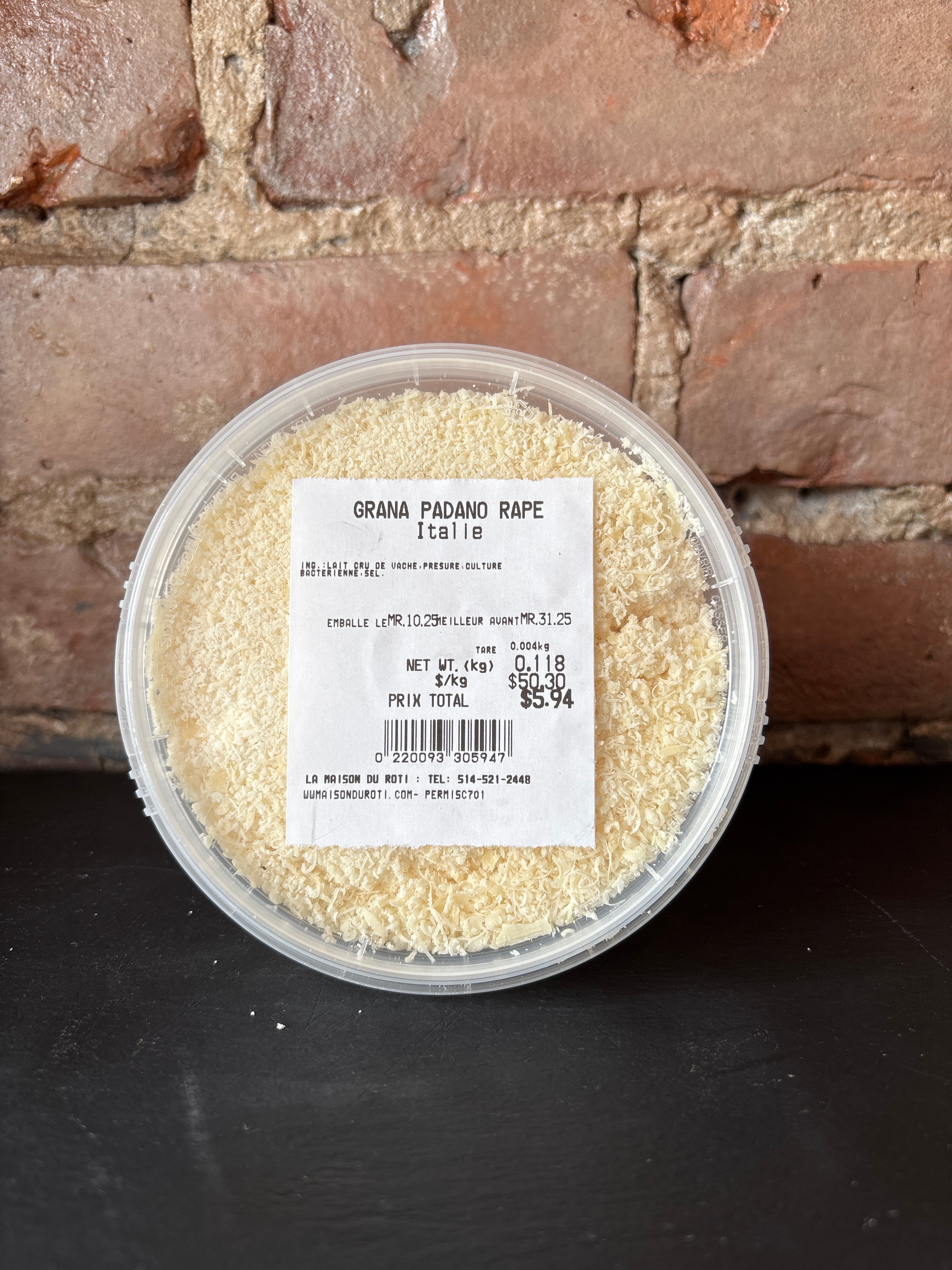 Grated Grana Padano cheese - 100g