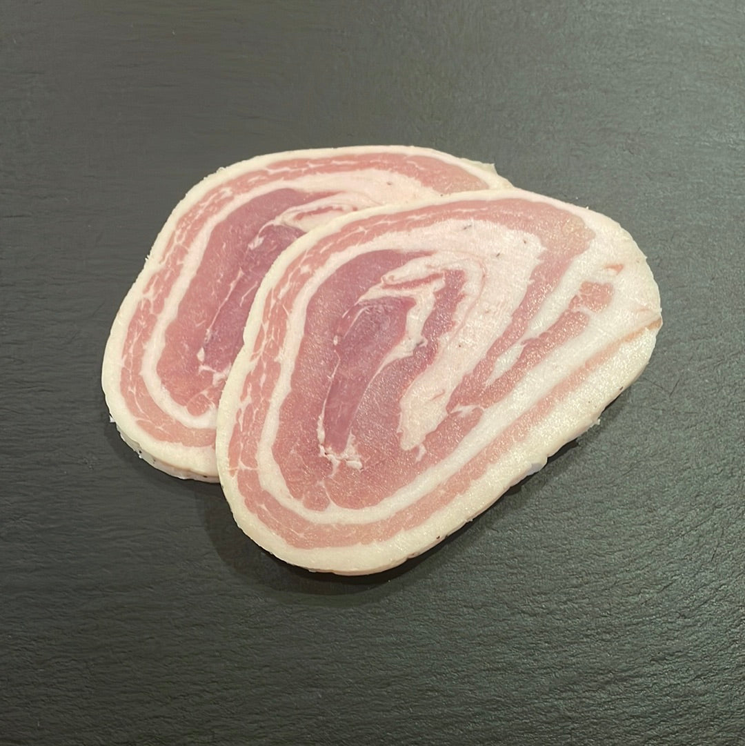 Strong air-dried pancetta, approx. 150g