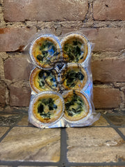 Mini Spinach and Pine Nut Quiches - 6 units
