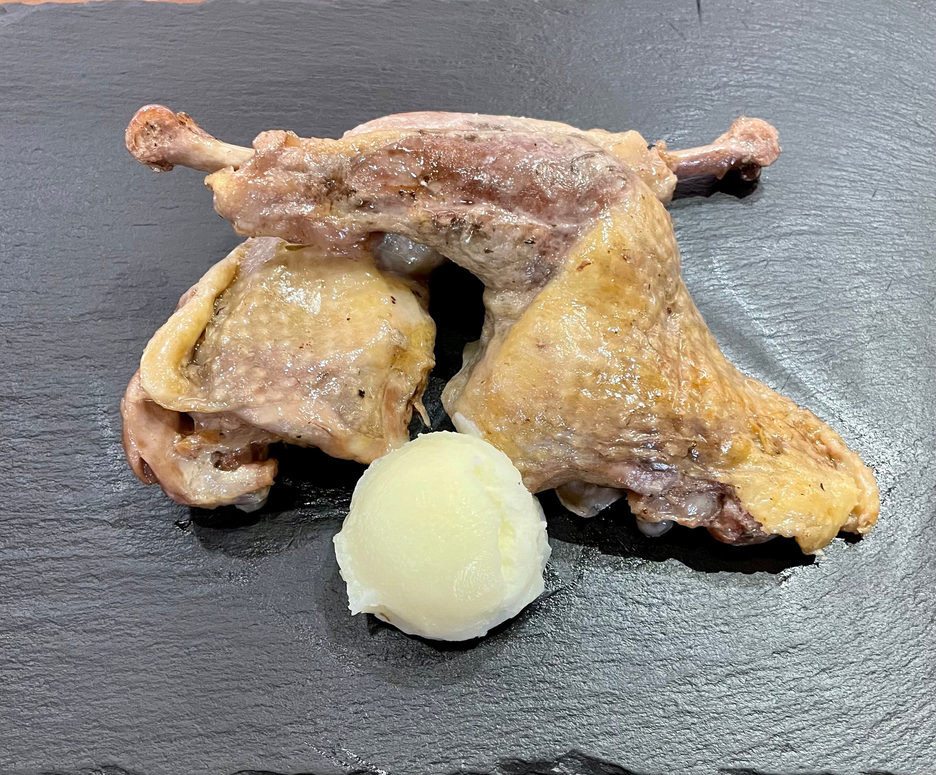 Confit guinea fowl leg