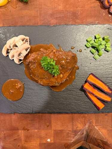 Pavé de macreuse bœuf cuite vin rouge- 1 portion