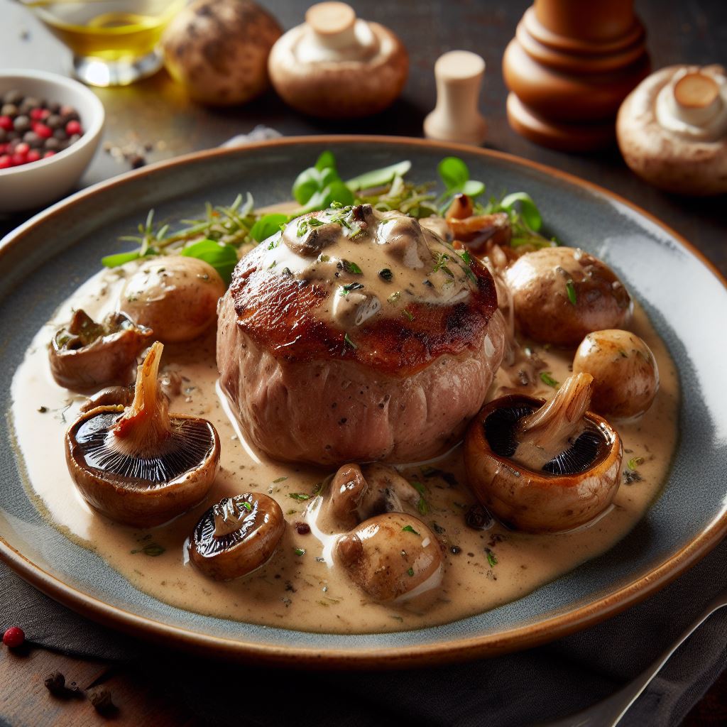 Veal paupiette with mushroom sauce - 1 serving