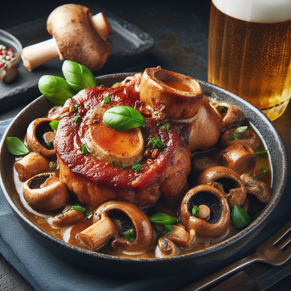 Pork Osso Buco with Beer and Mushrooms - 1 serving