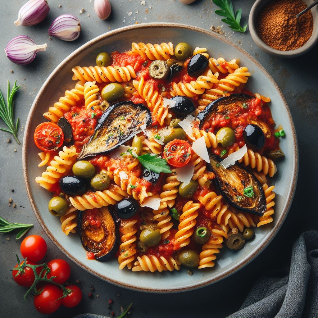 Fusilli a la sicilienne et saucisse - 1 portion