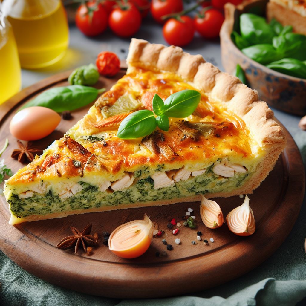 Chicken pesto quiche - 5 or 8 inch