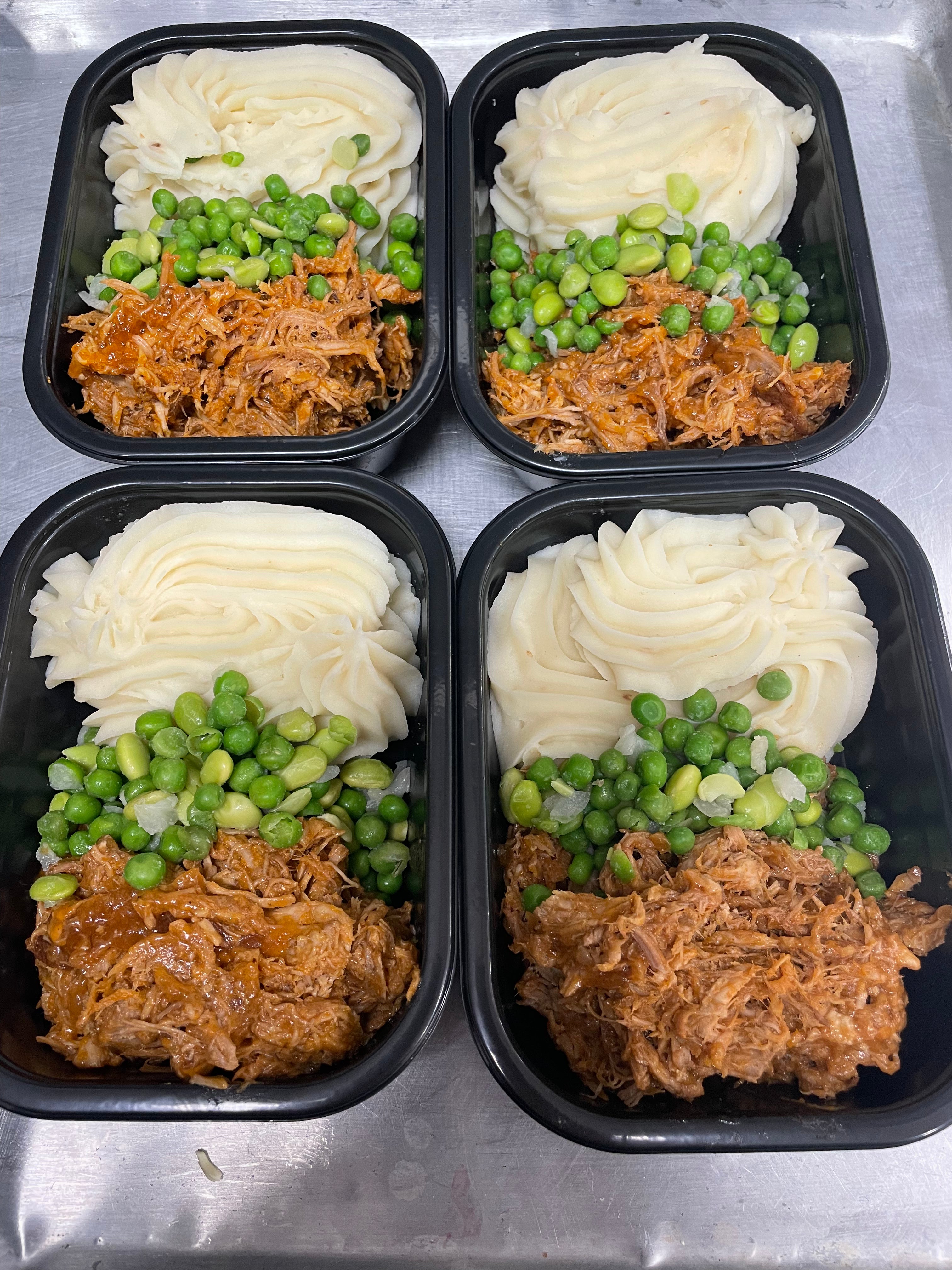 Pulled pork and mashed potato