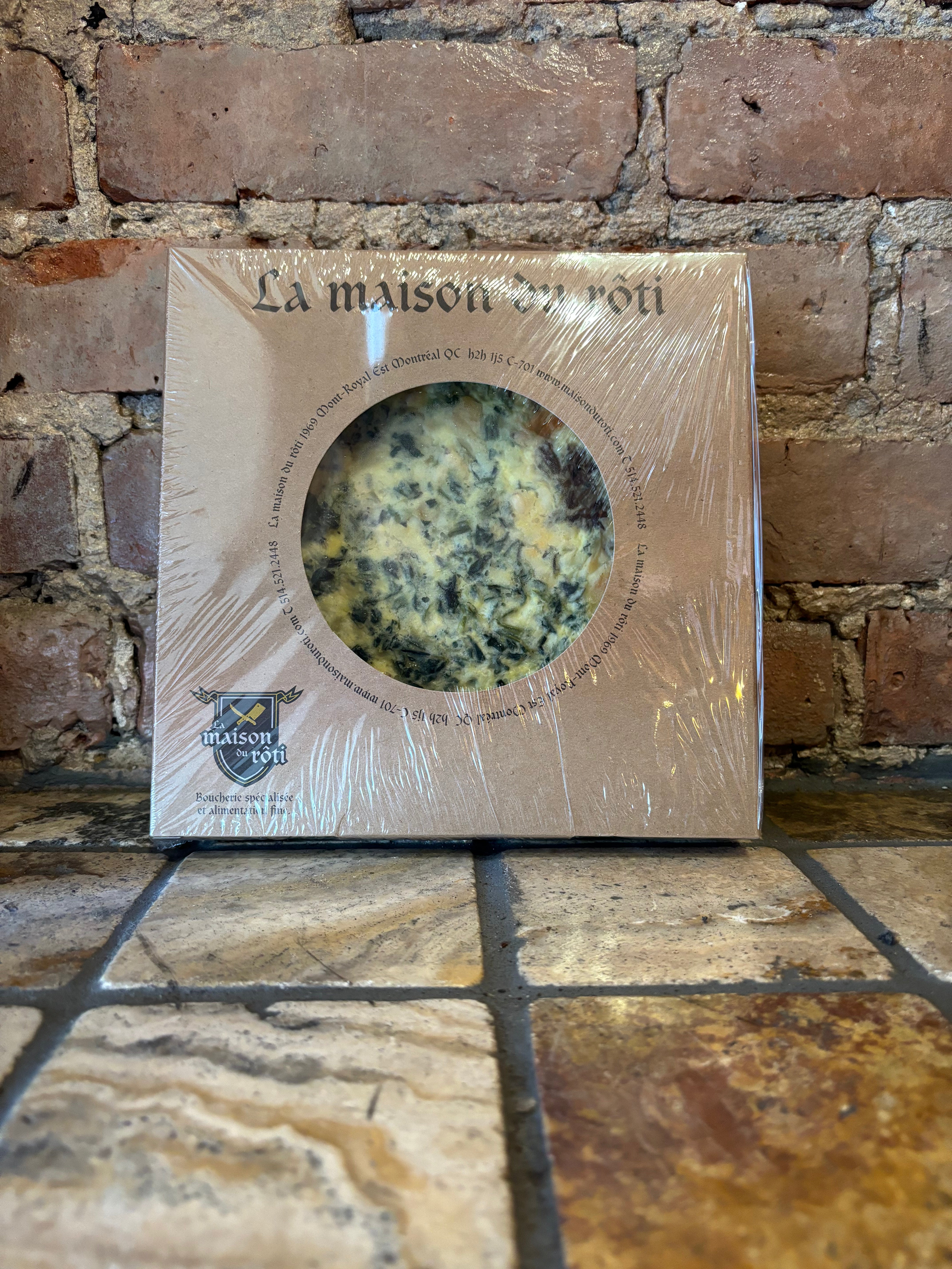 Spinach and pine nut quiche - 5 or 8 inches