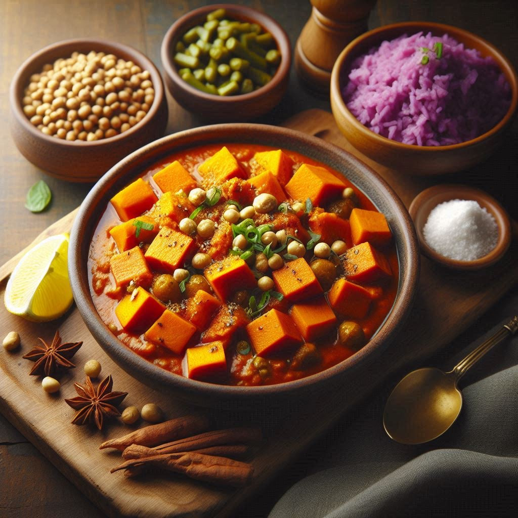 Sweet Potato and Paneer Curry - 1 serving